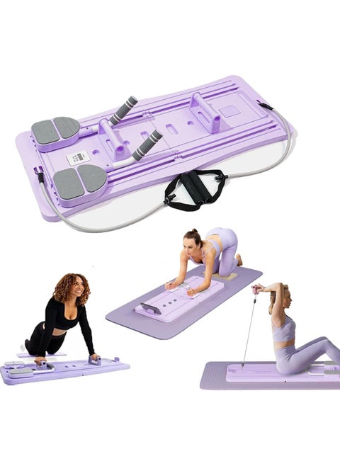 5 in 1 Pilates Board,Pilates Reformer Machine with Timer,Multi-Purpose Foldable Pilates Machine for Home Use and Gym Workout,Suitable for Advanced and Beginners Users