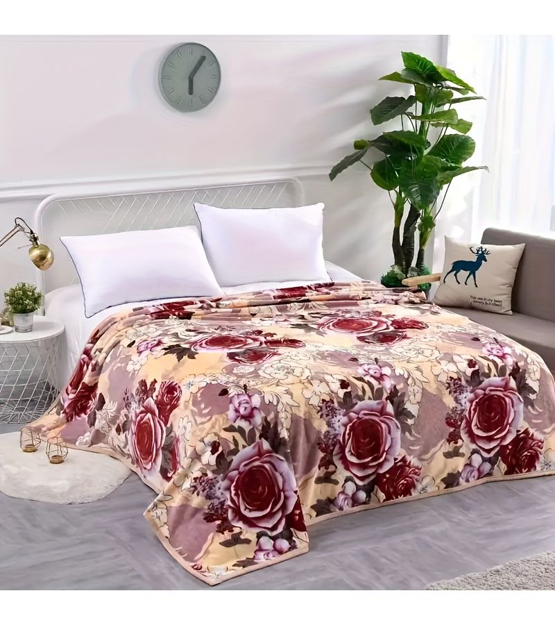 Flower Room 150200 Comfortable Summer Nap Blanket with Floral Pattern Soft and Cozy Not Thickened No Shedding Light Blue Clouds and Yellow Flowers Design Perfect for Home Decor Suitable for All Seasons - Image 2