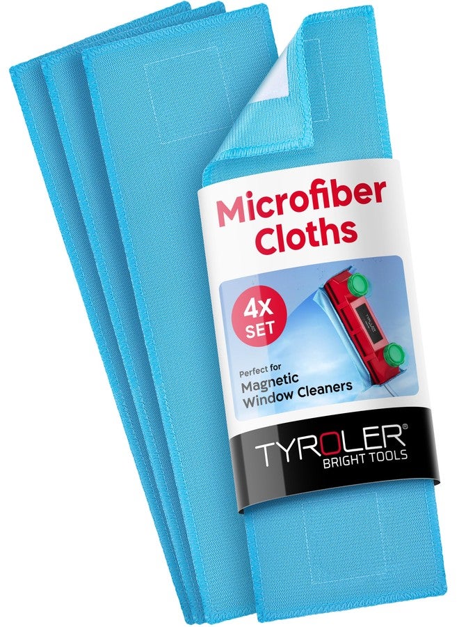 Tyroler Bright Tools Premium Replacement Microfiber Cleaning Cloths | Exclusively Designed for The Glider Magnetic Window Cleaner | Ultra-Soft, Non-Abrasive & Highly Absorbent (Blue - Pack of 4) - Image 1