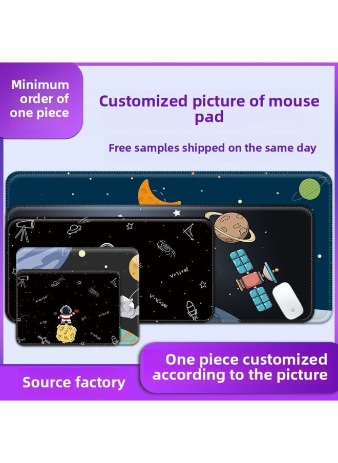 Generic - Advertising Mouse Pad Oversized Thick Lock Edge Computer Desk Mat Design Small Cute Cartoon Original-Color:240*200*3mm-Pattern:Z-149 Interstellar Surfing - Image 1