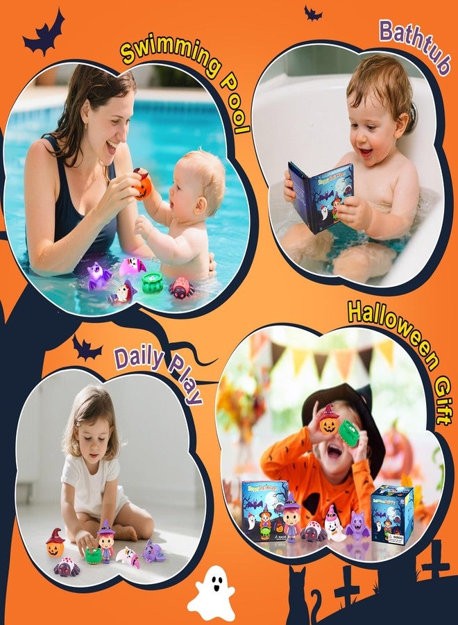 TSDATOWR Halloween Light Up Bath Toys for Toddlers Kids, 7PCS No Hole Bath Toys with Magic Book, Witch,Cauldron,Bat, Ghost, Pumpkin, Spider, Halloween Party Favors Treat Bags Gift for Boys Girls Ages 3+ - Image 3