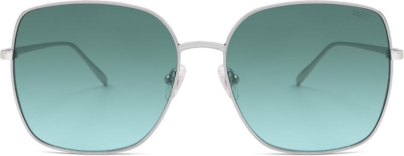Sojos Trendy Oversized Square Metal Frame Sunglasses for Women Men Retro Big Flat Lens UV Protection Sunglasses SJ1146 - Image 3