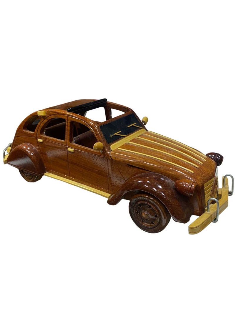 Mahogany citroen 2-cv vehicle wooden model  - Image 1