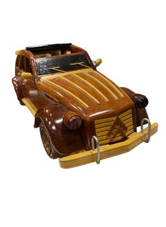 Mahogany citroen 2-cv vehicle wooden model  - Image 2