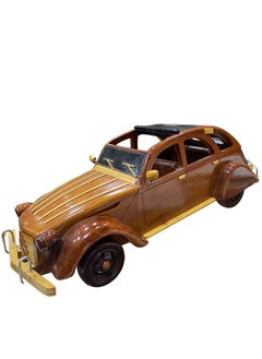 Mahogany citroen 2-cv vehicle wooden model  - Image 3