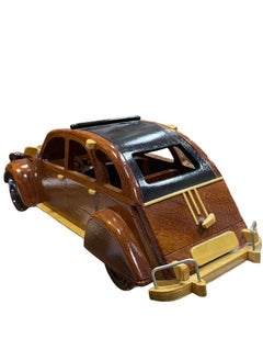 Mahogany citroen 2-cv vehicle wooden model  - Image 4