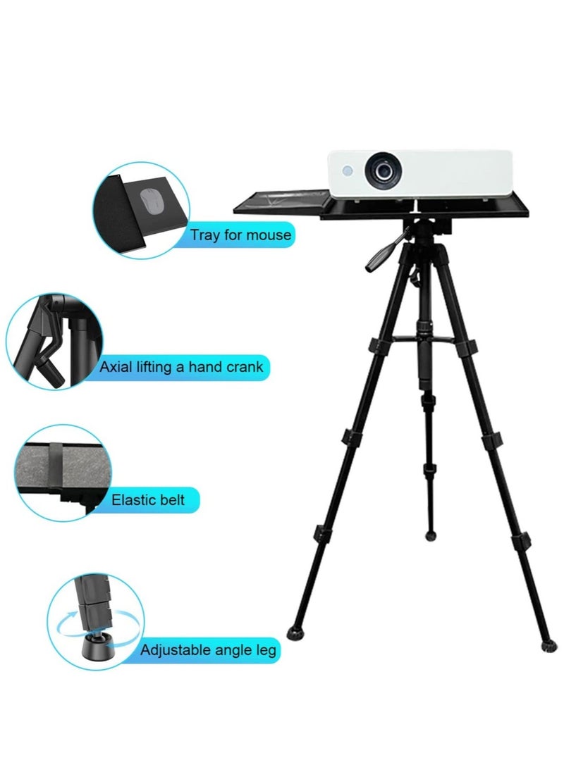 ELTRAZONE Projector Tripod Stand Universal Laptop Floor Holder Height Adjustable 53-110cm Foldable Projector Telescopic Support with 360 Rotating Enlarged Tray for Office Home Stage Studio Outdoor - Image 4