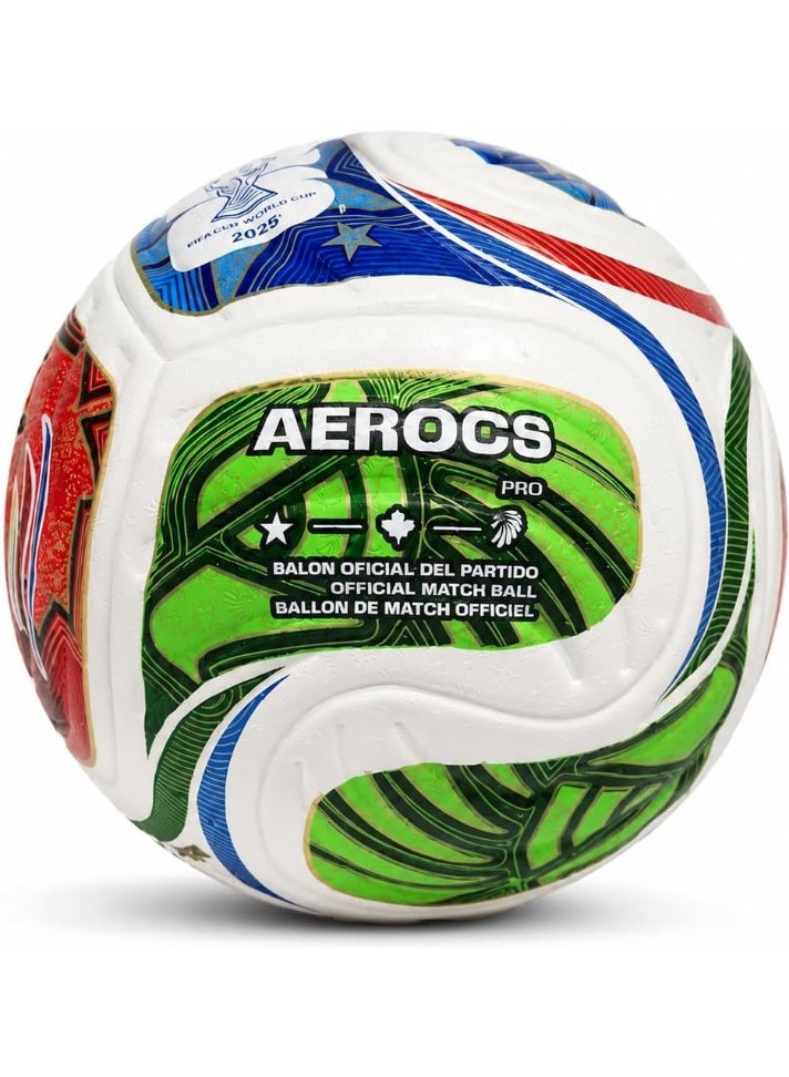 AEROCS Professional Size 5 Soccer Ball – Premium PU Leather Football with Soft Touch Grip, Durable Machine Stitching & Butyl Bladder for Optimal Air Retention – Ideal Training, Practice & Match Play on Grass or Turf - Image 2