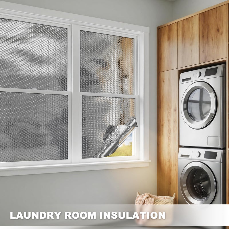 AGHITG Bubble Reflective Insulation Roll to Window Insulation for Winter, Double Side Aluminum Bubble Foil Insulation Roll for Keep Heat,59"x 99" Thermal Insulation Shield,RV Window Insulation. - Image 4