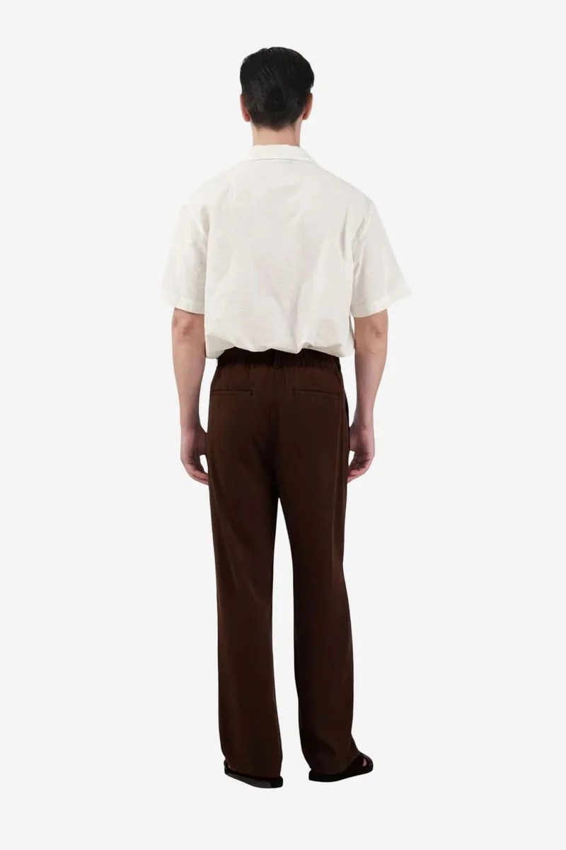 Giesto Beaver Brown GIESTO High Waist Wide Leg Pleated Trousers for Men | Best Price UAE
