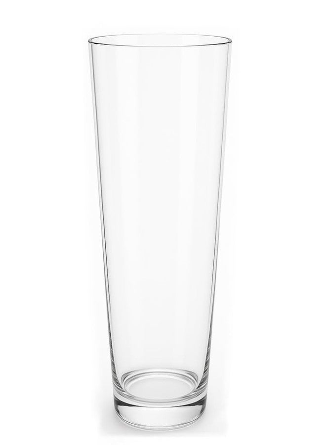 CYS EXCEL 13.75" Tall Clear Glass Cylinder Vase Taper Down Flower Vase with 6.5" Wide Opening Elegant Centerpiece for Weddings, Events, and Home Décor - Image 1