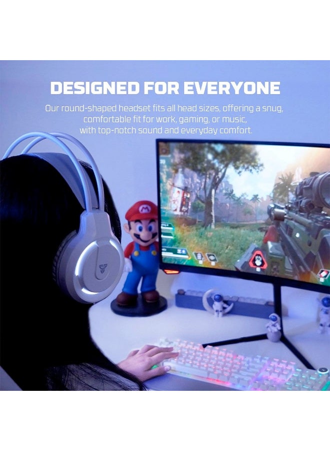 FANTECH HQ53 Flash Lightweight Wired Gaming Headset White - Image 4