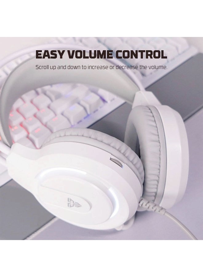 FANTECH HQ53 Flash Lightweight Wired Gaming Headset White - Image 2