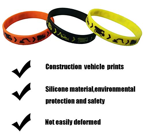 CupaPlay 24PCS Construction Zone Party Favors Rubber Bracelets - Construction Birthday Party Supplies Car Decorations Goodie Bag Stuffers Slicone Wristbands - Image 4