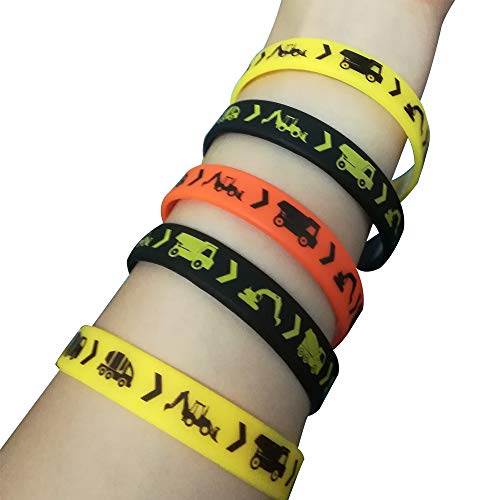 CupaPlay 24PCS Construction Zone Party Favors Rubber Bracelets - Construction Birthday Party Supplies Car Decorations Goodie Bag Stuffers Slicone Wristbands - Image 5
