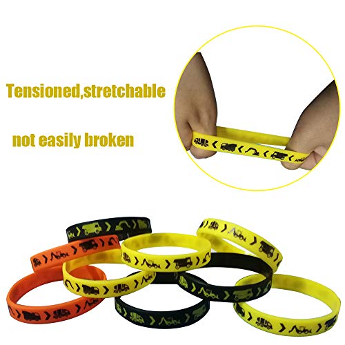 CupaPlay 24PCS Construction Zone Party Favors Rubber Bracelets - Construction Birthday Party Supplies Car Decorations Goodie Bag Stuffers Slicone Wristbands - Image 2