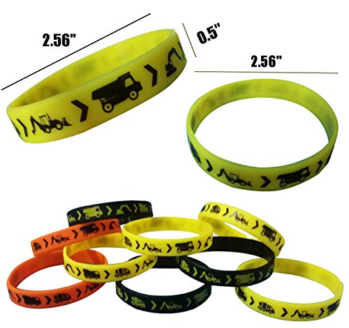 CupaPlay 24PCS Construction Zone Party Favors Rubber Bracelets - Construction Birthday Party Supplies Car Decorations Goodie Bag Stuffers Slicone Wristbands - Image 3