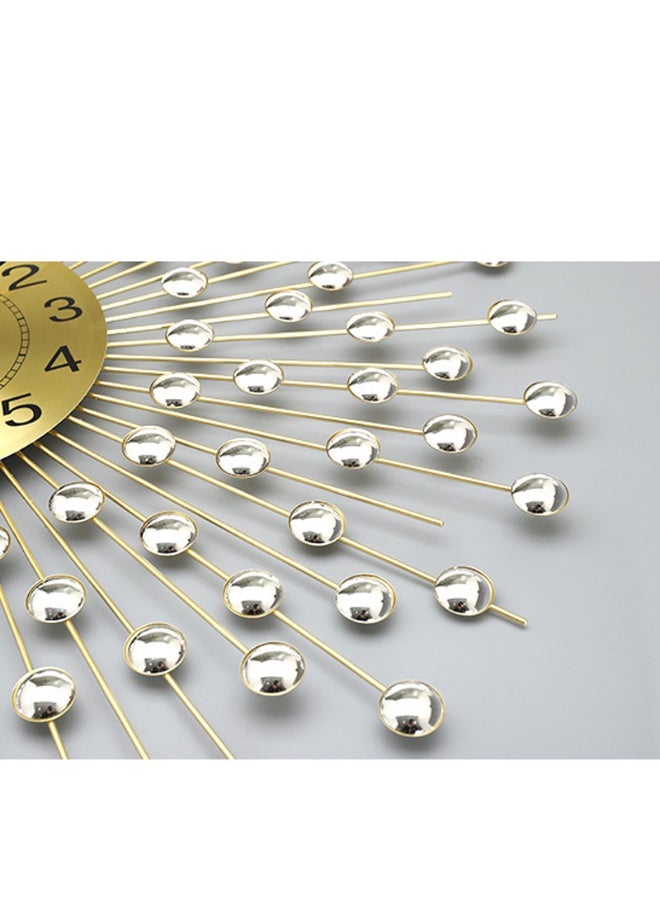 قطعة واحدة من المعدن الإبداعي مع الماس مع ساعة معلقة كبيرة، المؤشرات اليدوية الرقمية كوارتز هادئة معلقة الهدايا الزخرفية، حجم 60x60CM - Image 5