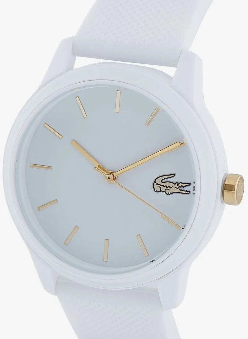 Lacoste 12.12 Ladies Collection Analog Quartz Watch For Women With White Silicone Bracelet - 2001063