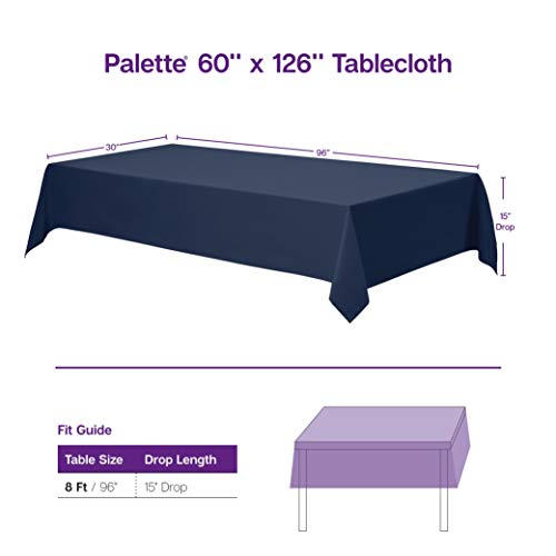 Gee Di Moda Rectangle Tablecloth - 60 x 126 Inch White Table Cloth for 8 Foot Rectangle Table - Heavy Duty Washable Fabric - for 8 Ft Buffet Table, Holiday Party, Dinner, Wedding & Baby Shower - Image 3