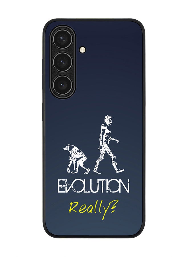 Stylizedd Rugged Black edge case for Samsung Galaxy S24 FE, Slim fit Soft Case Flexible Anti Drop TPU Gel Thin Cover -  Evolution, Really (Grey) - Image 1