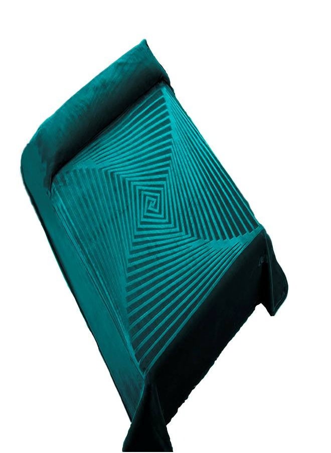 Mora spain - Mora Blanket Engraved Luxury Model B10 - From Mura Single Layer - Double Size - Color:  Emerald - Size: 220 * 240 - Cloth from 85% Acrylic 15% Polyester - Weight: 4.45 kg - Country of Origin Spain. - Image 1