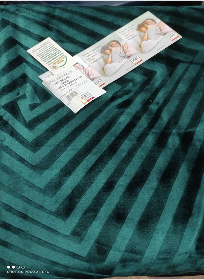 Mora spain - Mora Blanket Engraved Luxury Model B10 - From Mura Single Layer - Double Size - Color:  Emerald - Size: 220 * 240 - Cloth from 85% Acrylic 15% Polyester - Weight: 4.45 kg - Country of Origin Spain. - Image 1