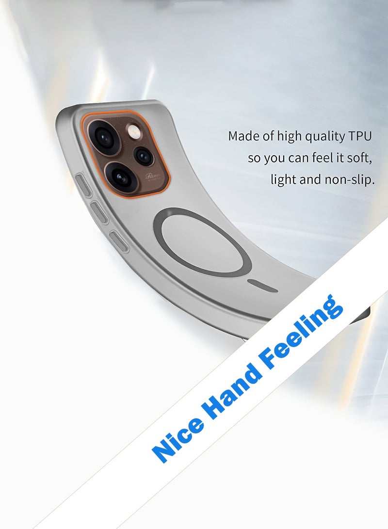 Wtech Oppo Reno15 Pro 5G 2025 Hybrid Translucent Magsafe with Magnetic Charging Raised Camera Lips Elegant Look Case Cover (MCMPMN) - Grey - Image 3