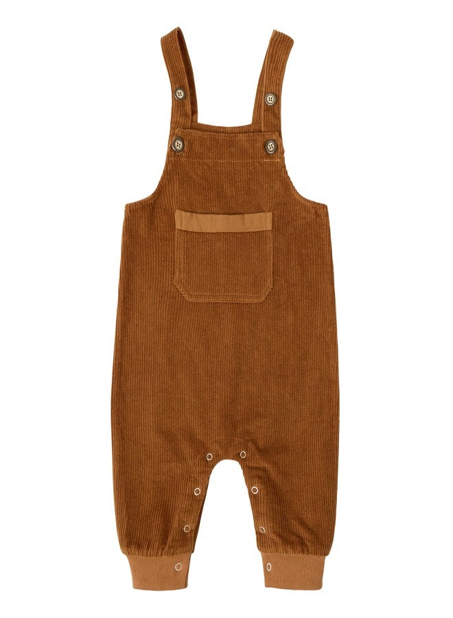 Volunboy Infant Baby Boy Corduroy Overalls Kids Bib Pants Suspenders Trousers Strap Jumpsuit Bottom Outfit (Pumpkin, 9-12 Months) - Image 1