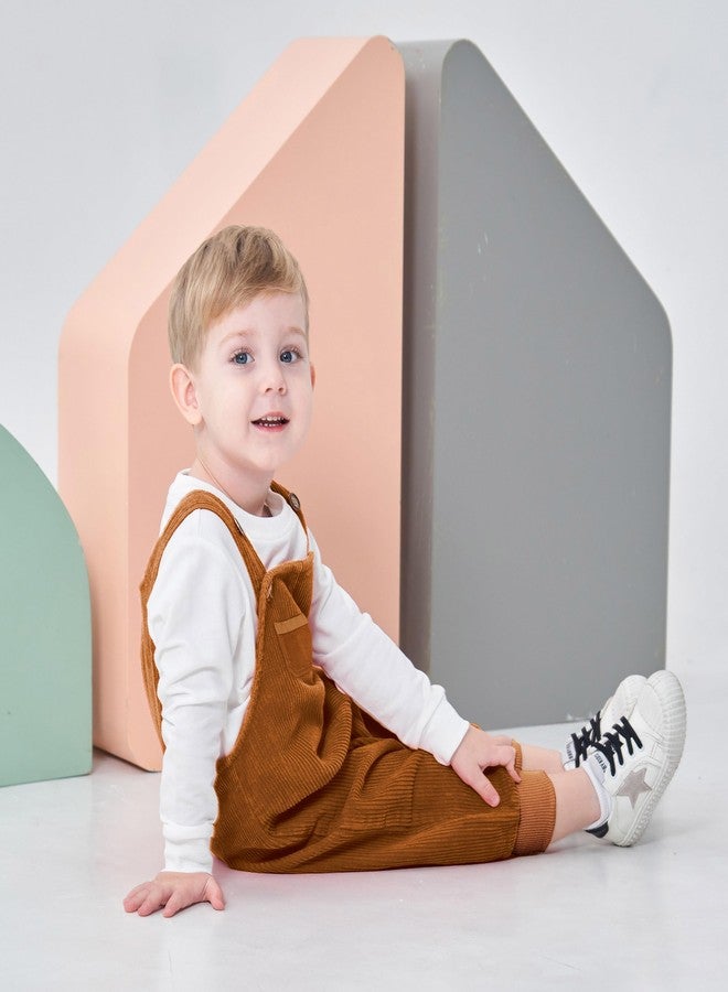 Volunboy Infant Baby Boy Corduroy Overalls Kids Bib Pants Suspenders Trousers Strap Jumpsuit Bottom Outfit (Pumpkin, 9-12 Months) - Image 5