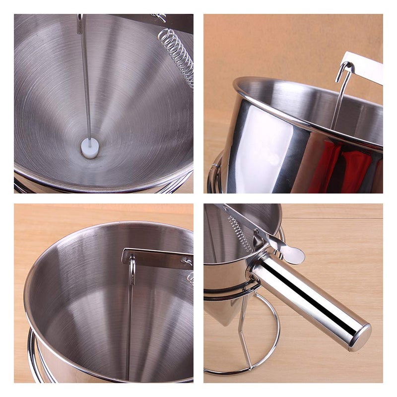 Woopower Stainless Steel Funnel Octopus Balls Tools With Handle & Rack, Pancake Batter Dispenser, Waffle Batter Dispenser, Pancake Maker Cooking Tools  - Image 3