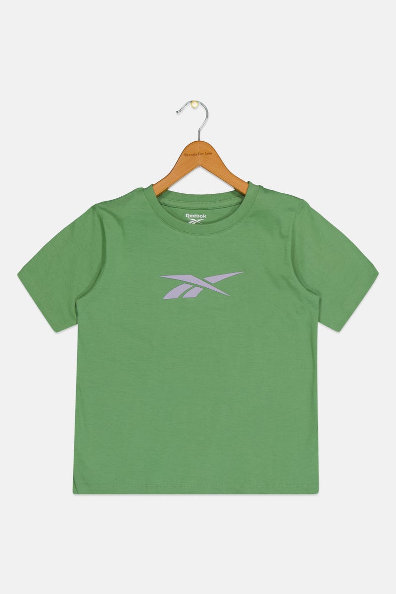 Reebok Kids Girl Sportswear Fit Short Sleeve Outdoor T-Shirt, Green - Image 1