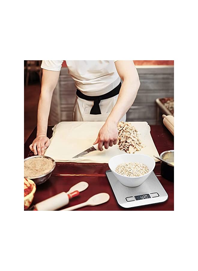 Mumoo Bear Bear Food Scale, 5kg/11lb Multifunction Digital Kitchen Scale with 1g/0.01oz Precise Graduation - Stainless Steel Platform with Backlit LCD Display Scale for Cooking, Baking and Mails - Silver - Image 4