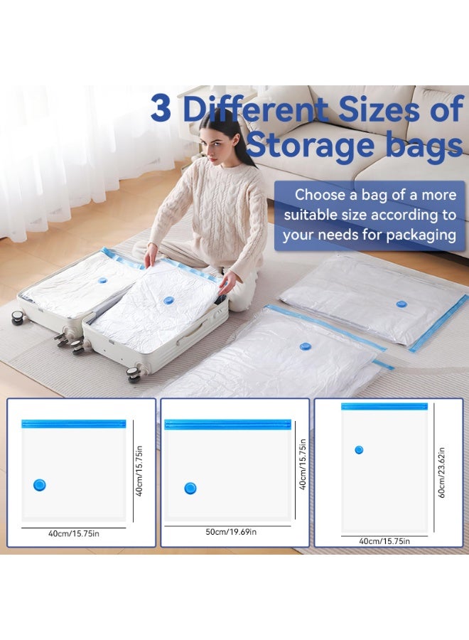 FEELSO 12 Pack Vacuum Seal Bags with Rechargeable Air Pump for Travel, Vacuum Storage Bags for Clothing, Space Saver Vacuum Storage Bags - Image 5