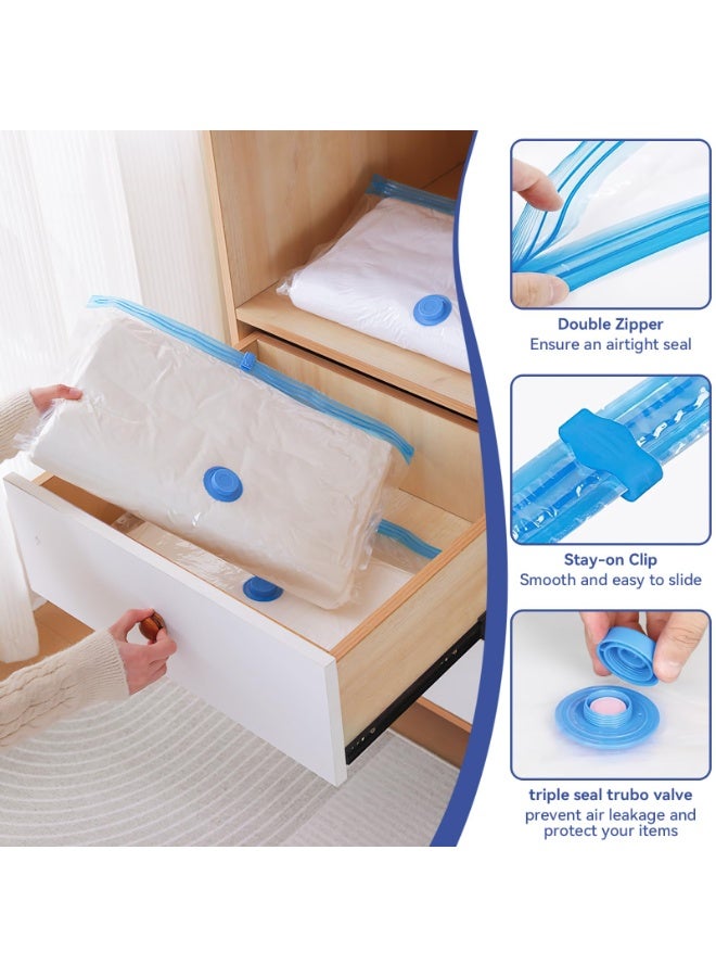 FEELSO 12 Pack Vacuum Seal Bags with Rechargeable Air Pump for Travel, Vacuum Storage Bags for Clothing, Space Saver Vacuum Storage Bags - Image 4