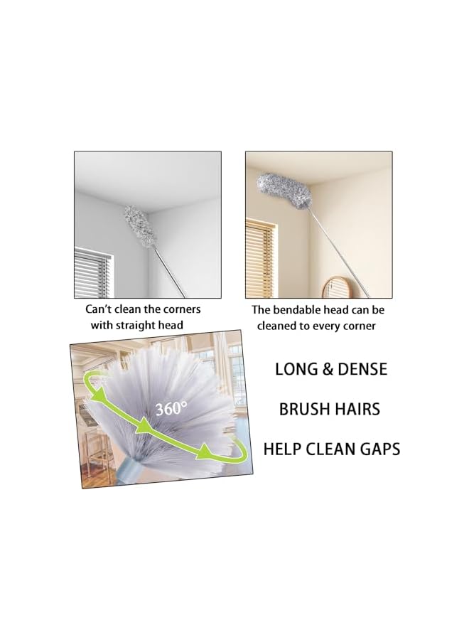 erorex Microfiber Cobweb Duster with 100" Extension Pole - Clean Ceilings, Furniture, and More! - Image 5