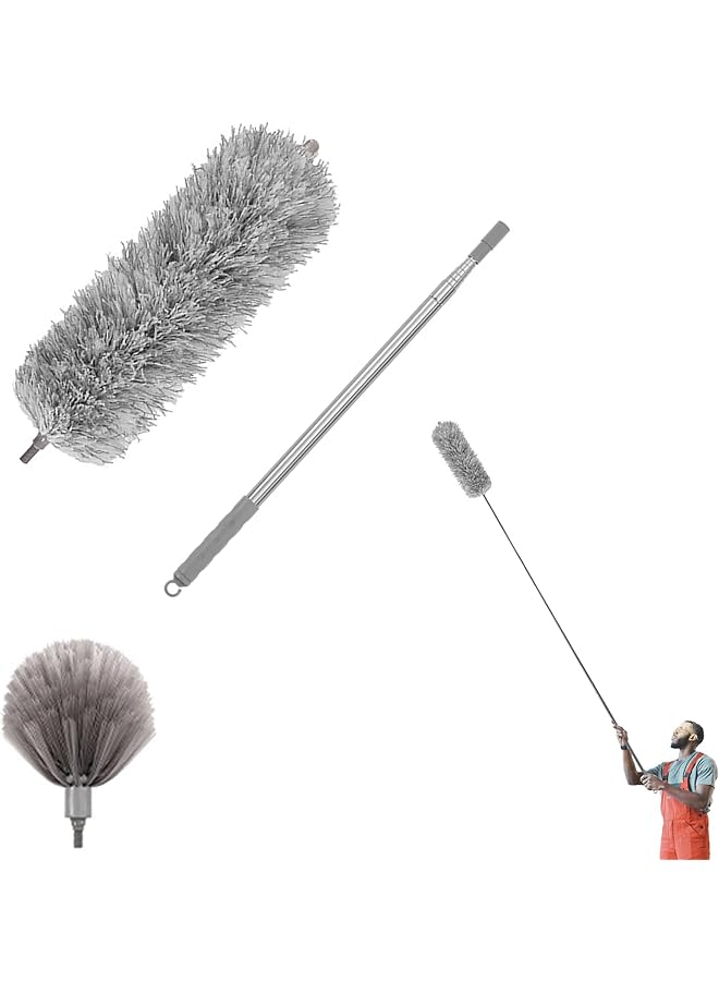 erorex Microfiber Cobweb Duster with 100" Extension Pole - Clean Ceilings, Furniture, and More! - Image 1