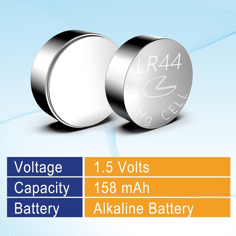 PKCELL LR44 Battery AG13 Button Coin Cell Batteries for Watches, Blood Glucose Meter,Toys,Music Books,100 packs - Image 2