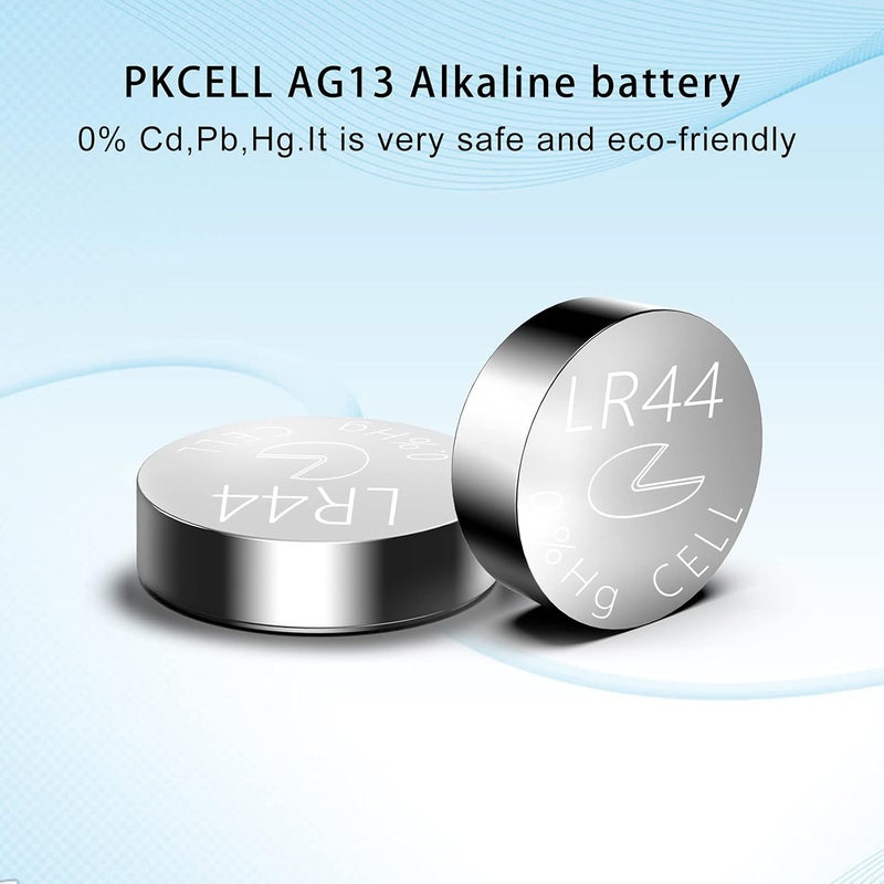 PKCELL LR44 Battery AG13 Button Coin Cell Batteries for Watches, Blood Glucose Meter,Toys,Music Books,100 packs - Image 3