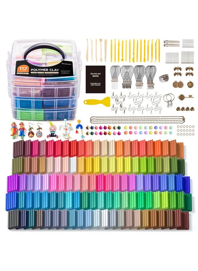 Shuttle Art 112 Colors Polymer Clay Kit with 20 Clay Tools, 16 Kinds of Accessories, Non-Toxic, Non-Sticky, Ideal DIY Art Craft Gift for Kids Adults - Image 1