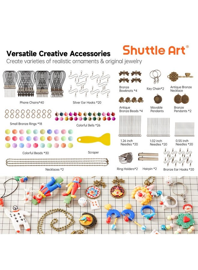 Shuttle Art 112 Colors Polymer Clay Kit with 20 Clay Tools, 16 Kinds of Accessories, Non-Toxic, Non-Sticky, Ideal DIY Art Craft Gift for Kids Adults - Image 4