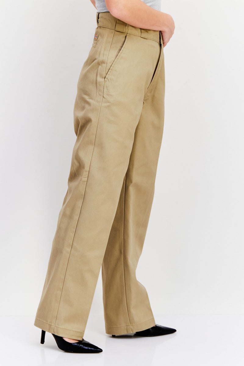 Dickies Women Regular Fit Solid Pant, Khaki - Image 2
