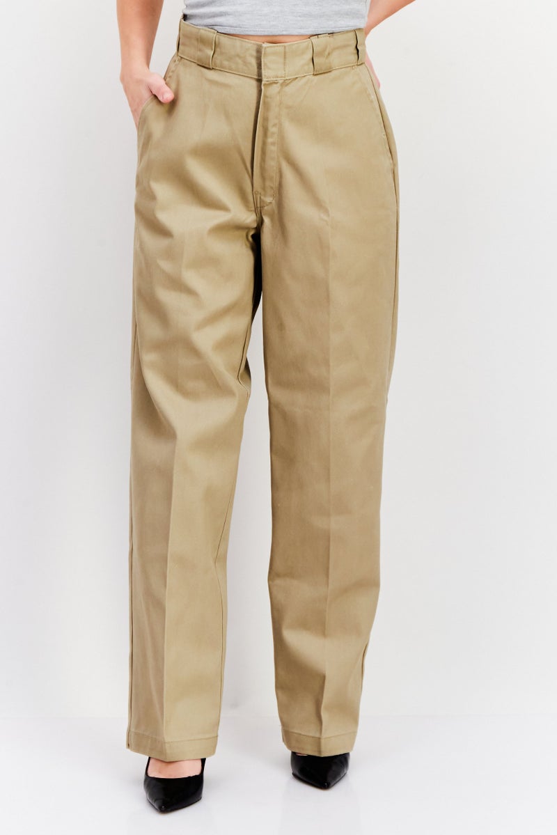 Dickies Women Regular Fit Solid Pant, Khaki - Image 1