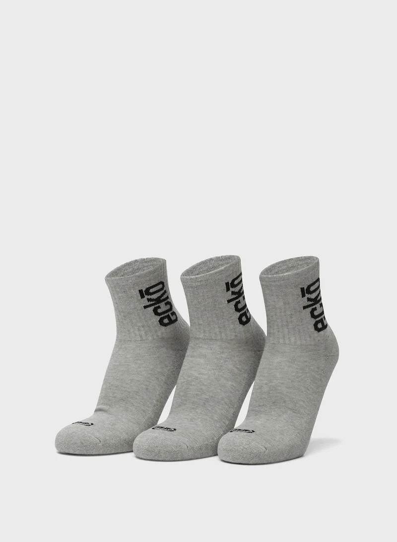 إيكو يو إن إل تي دي. 3 Pack Logo Ankle Socks