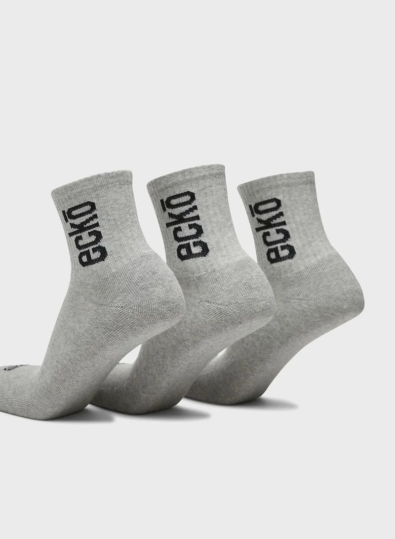 إيكو يو إن إل تي دي. 3 Pack Logo Ankle Socks