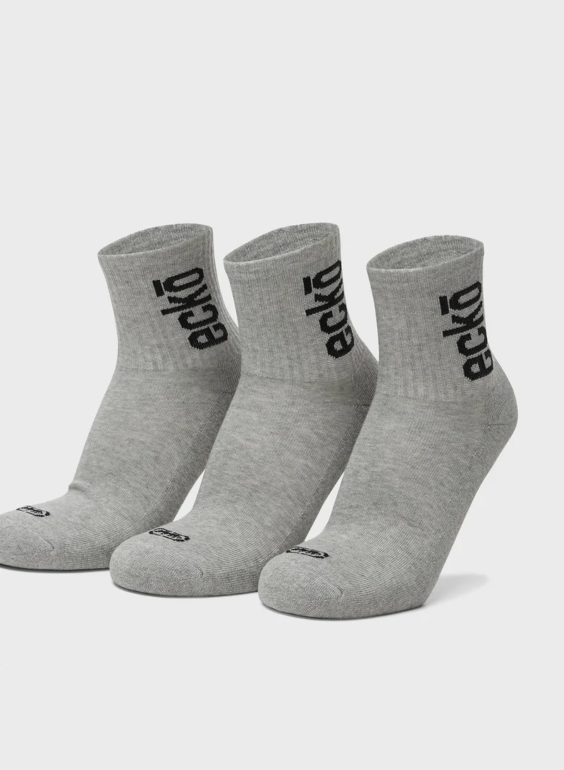 إيكو يو إن إل تي دي. 3 Pack Logo Ankle Socks