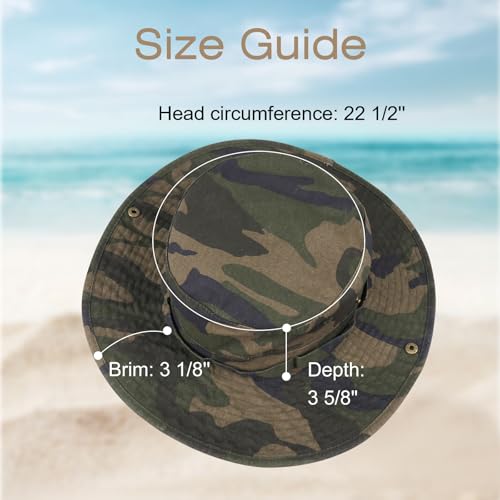 Phaiy Bucket Hat Wide Brim UV Protection Sun Hat Boonie Hats Fishing Hiking Safari Outdoor Hats for Men and Women Camo - Image 5