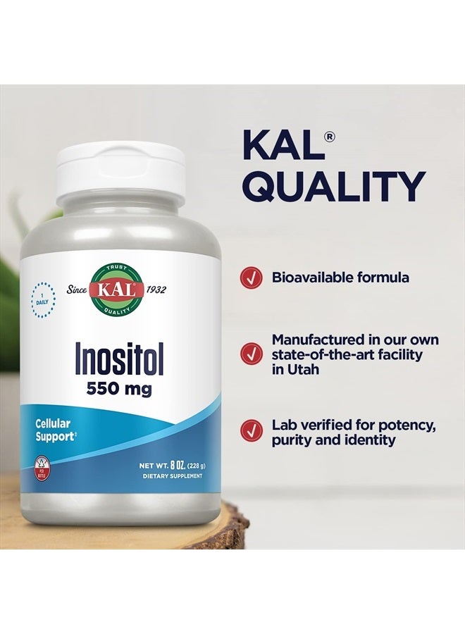 KAL Inositol Powder 550mg, Brain Health, Nervous System & Mood Support Supplement, Cellular Health Support, Enhanced Absorption Formula, Easy to Mix, Approx. 408 Servings, 8oz - Image 5