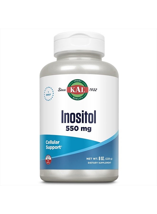 KAL Inositol Powder 550mg, Brain Health, Nervous System & Mood Support Supplement, Cellular Health Support, Enhanced Absorption Formula, Easy to Mix, Approx. 408 Servings, 8oz - Image 1