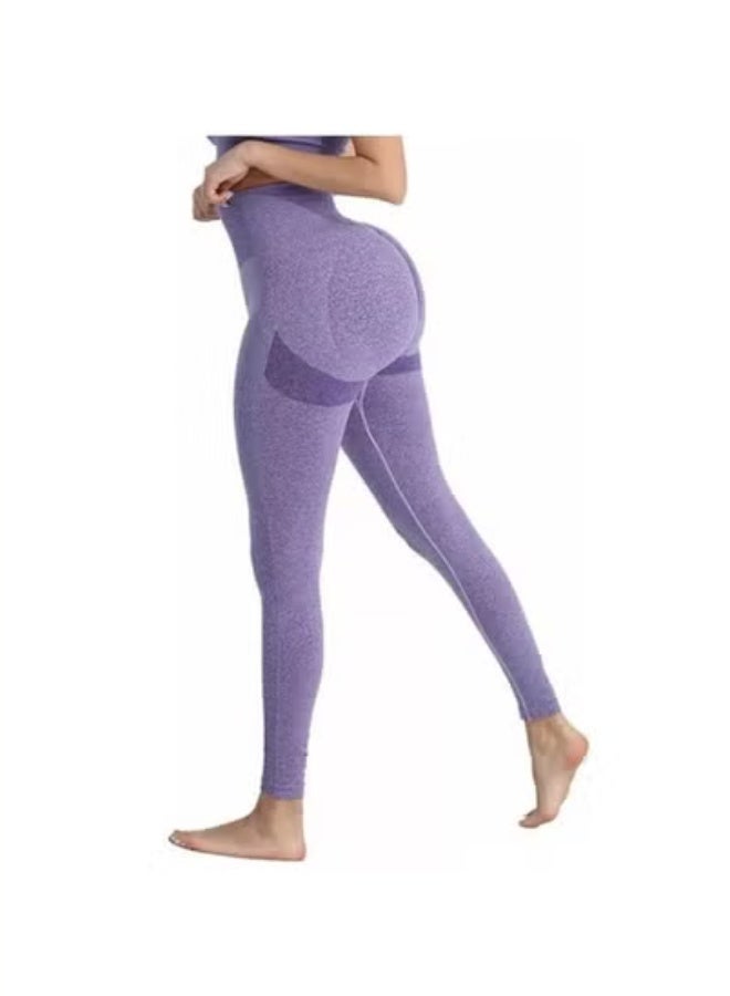 Arabest Workout Running Leggings Hip Lifting Seamless High Waist Tummy Control Gym Fitness Sport Pants for Women Blue M - Image 1